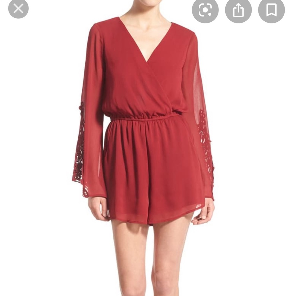 Love Fire Maroon Romper